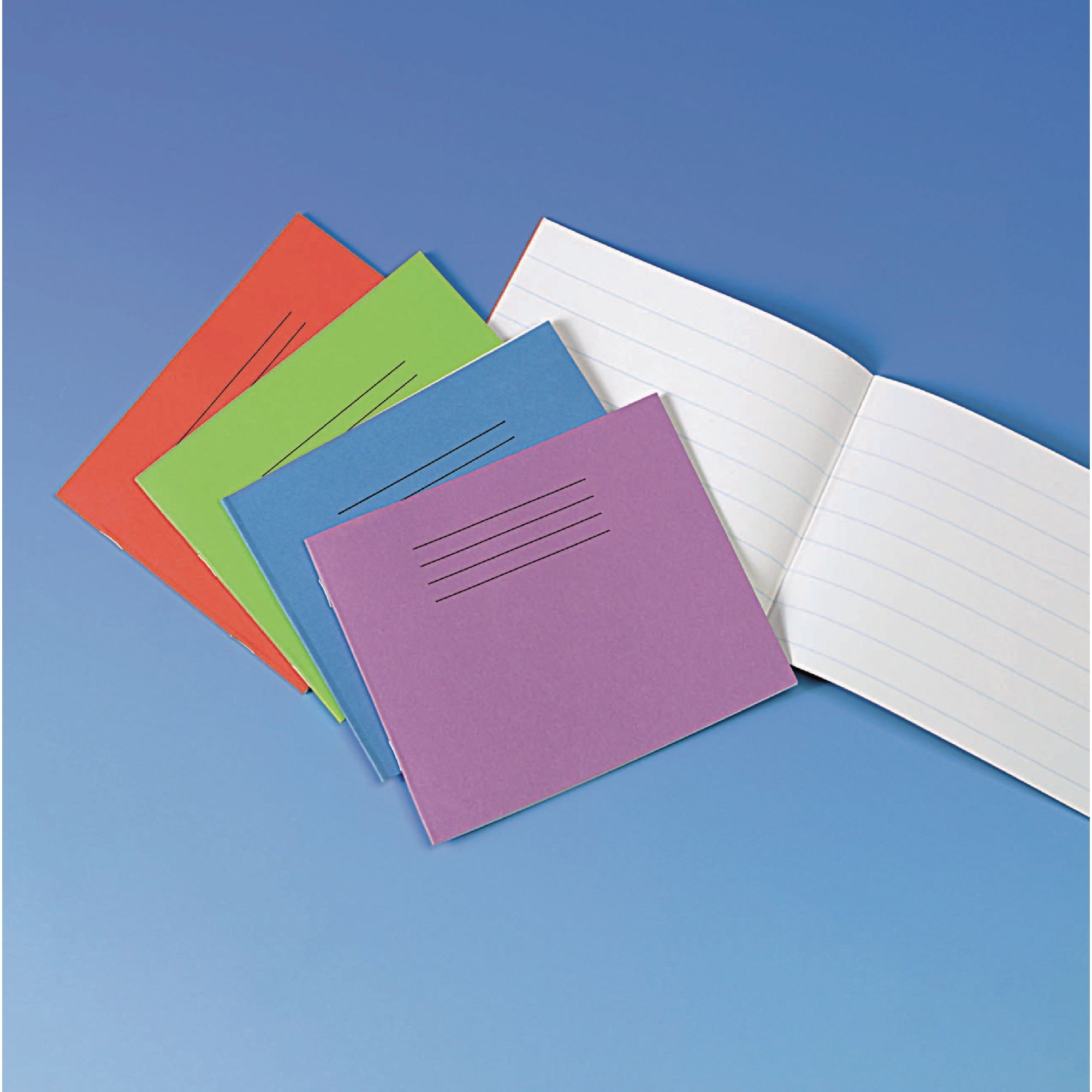 Dark Blue 5.25x6.5" Exercise Book 32-Page, 8mm Ruled - Pack of 100
